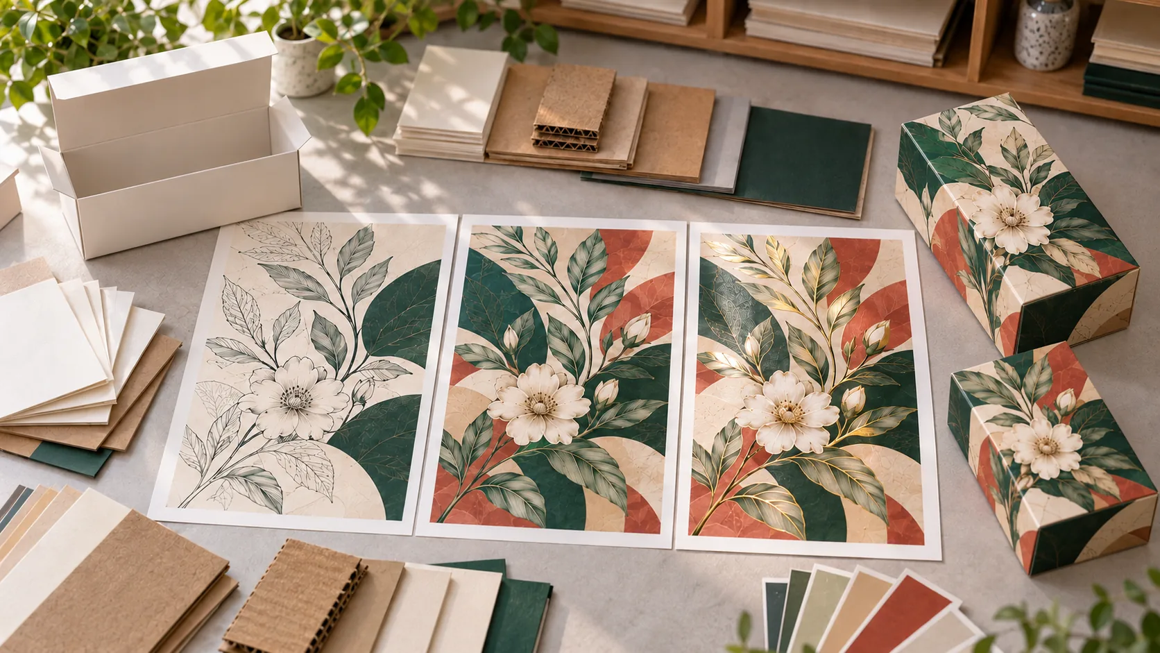 Illustrative paper grades, print coverage, finish treatments and carton sizes affecting cost.