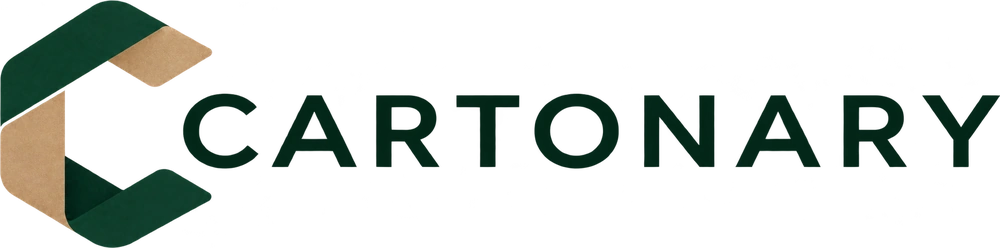 Cartonary — folded paper C mark and wordmark